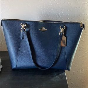 Navy blue Coach tote bag